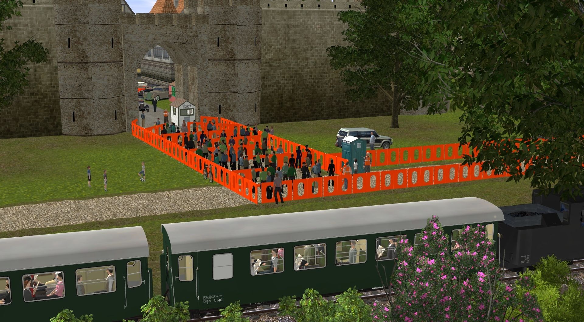 Crowd-control-barriers-in-use-at-the-castle-for-the-enthusiasts-who-were-waiting-for-the-vintage-car-show-to-open..jpg